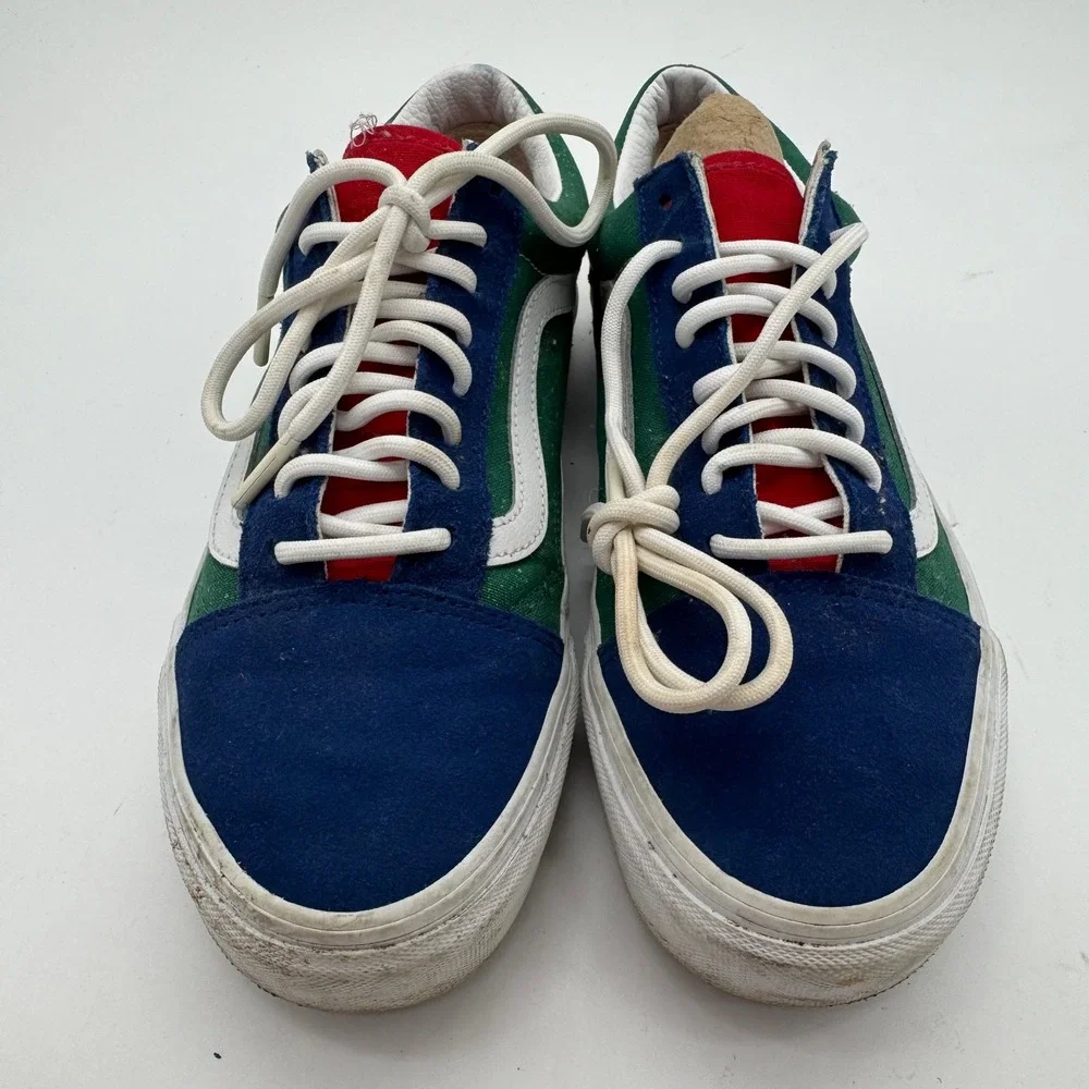 Vans Old Skool Men 7.5 Women's 9 Multicolor Green Blue Yellow Suede Skate Shoes